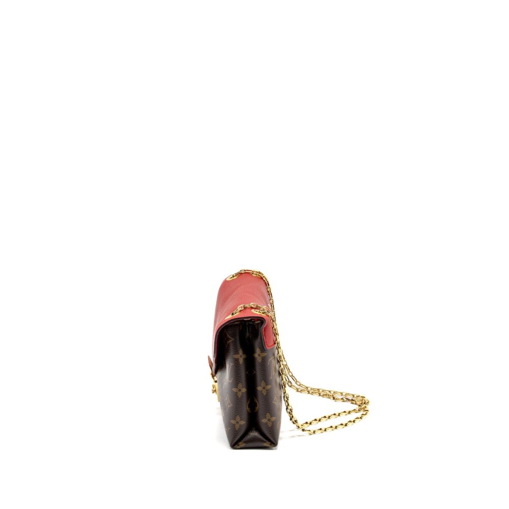AAA Replica Louis Vuitton LV PALLAS CHAIN BAG MONOGRAM CANVAS/LEATHER RED GHW