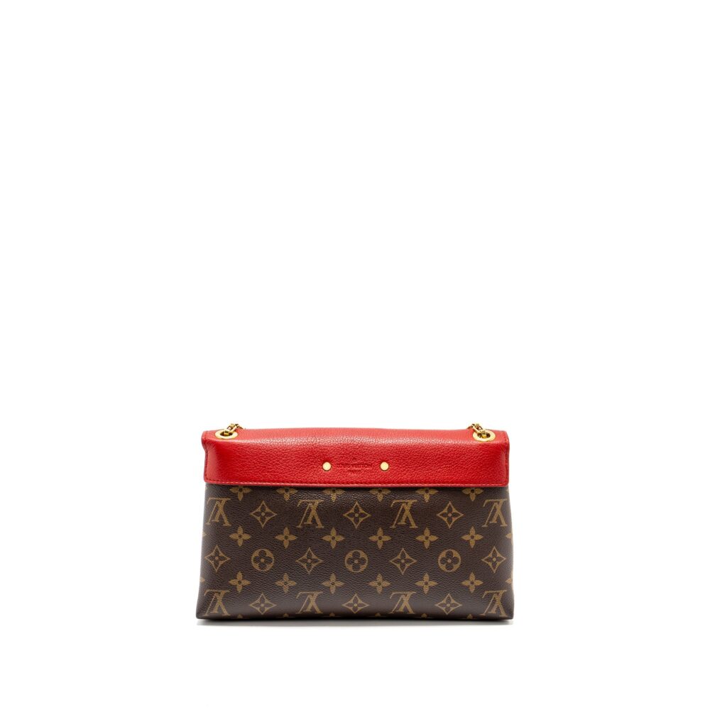 AAA Replica Louis Vuitton LV PALLAS CHAIN BAG MONOGRAM CANVAS/LEATHER RED GHW