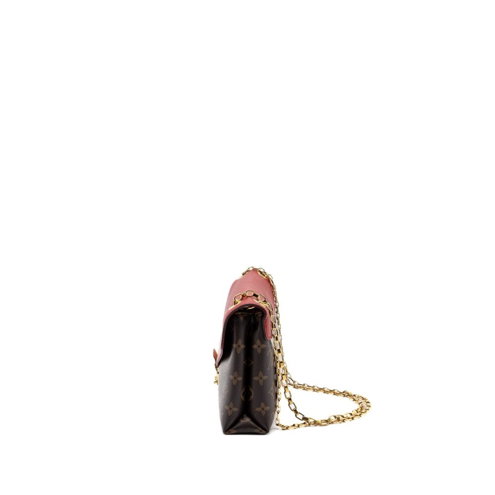 AAA Replica Louis Vuitton LV PALLAS CHAIN BAG MONOGRAM CANVAS / CALFSKIN RED GHW