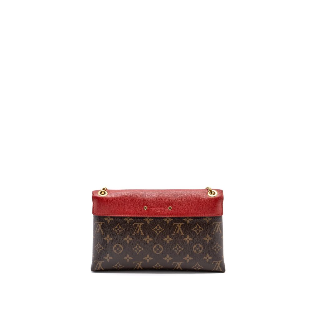 AAA Replica Louis Vuitton LV PALLAS CHAIN BAG MONOGRAM CANVAS / CALFSKIN RED GHW
