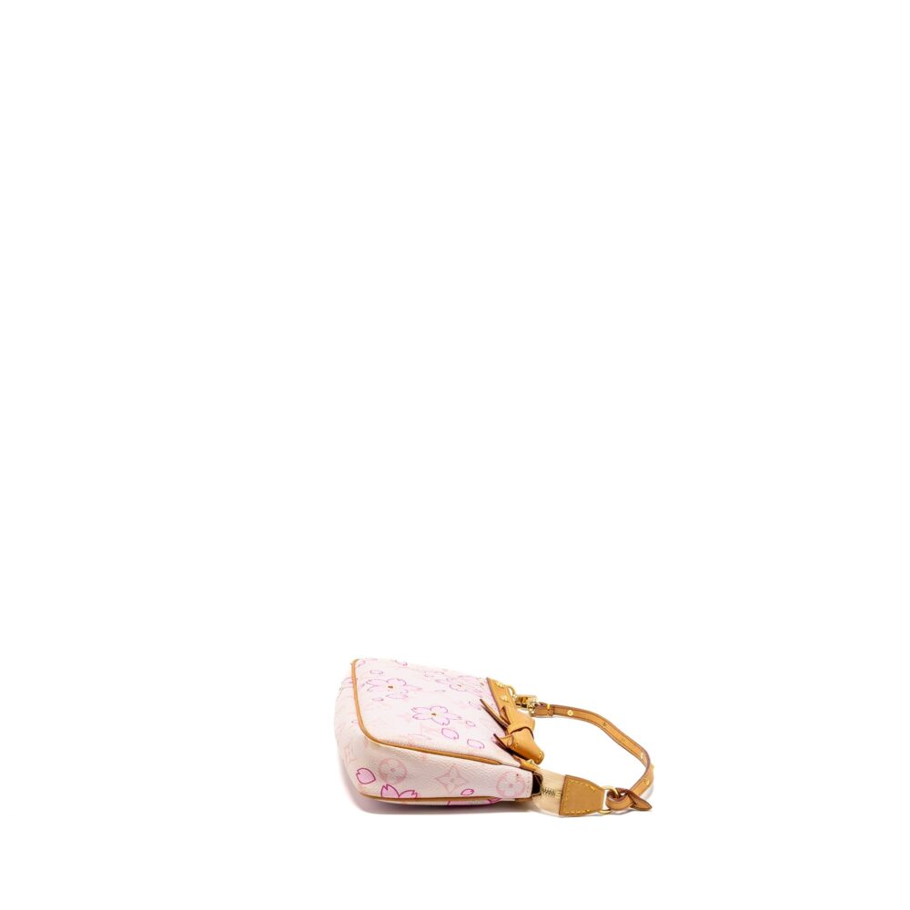 AAA Replica Louis Vuitton LV POCHETTE ACCESSORIES MURAKAMI CHERRY BLOSSOM PINK GHW