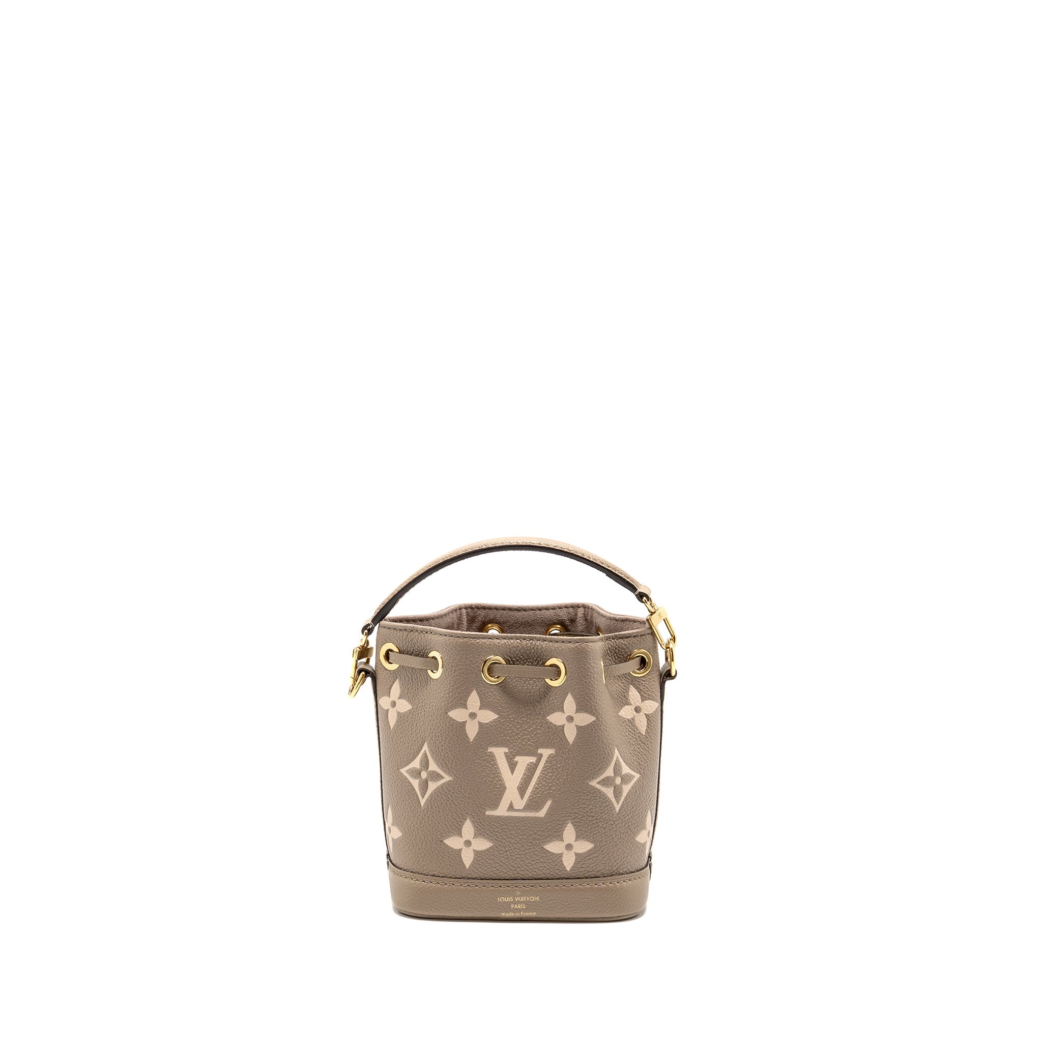 AAA Replica Louis Vuitton LV NANO NOE MONOGRAM EMPREINTE CALFSKIN LEATHER GREY GHW
