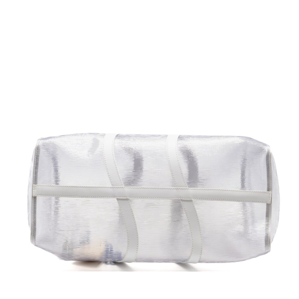 AAA Replica Louis Vuitton LV WAVY KEEPALL 50 EPI PLAGE WHITE