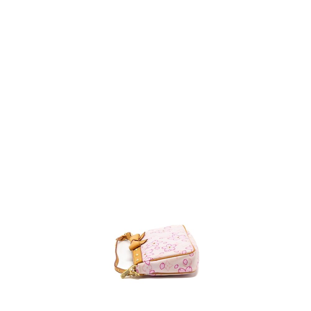 AAA Replica Louis Vuitton LV POCHETTE ACCESSORIES MURAKAMI CHERRY BLOSSOM PINK GHW