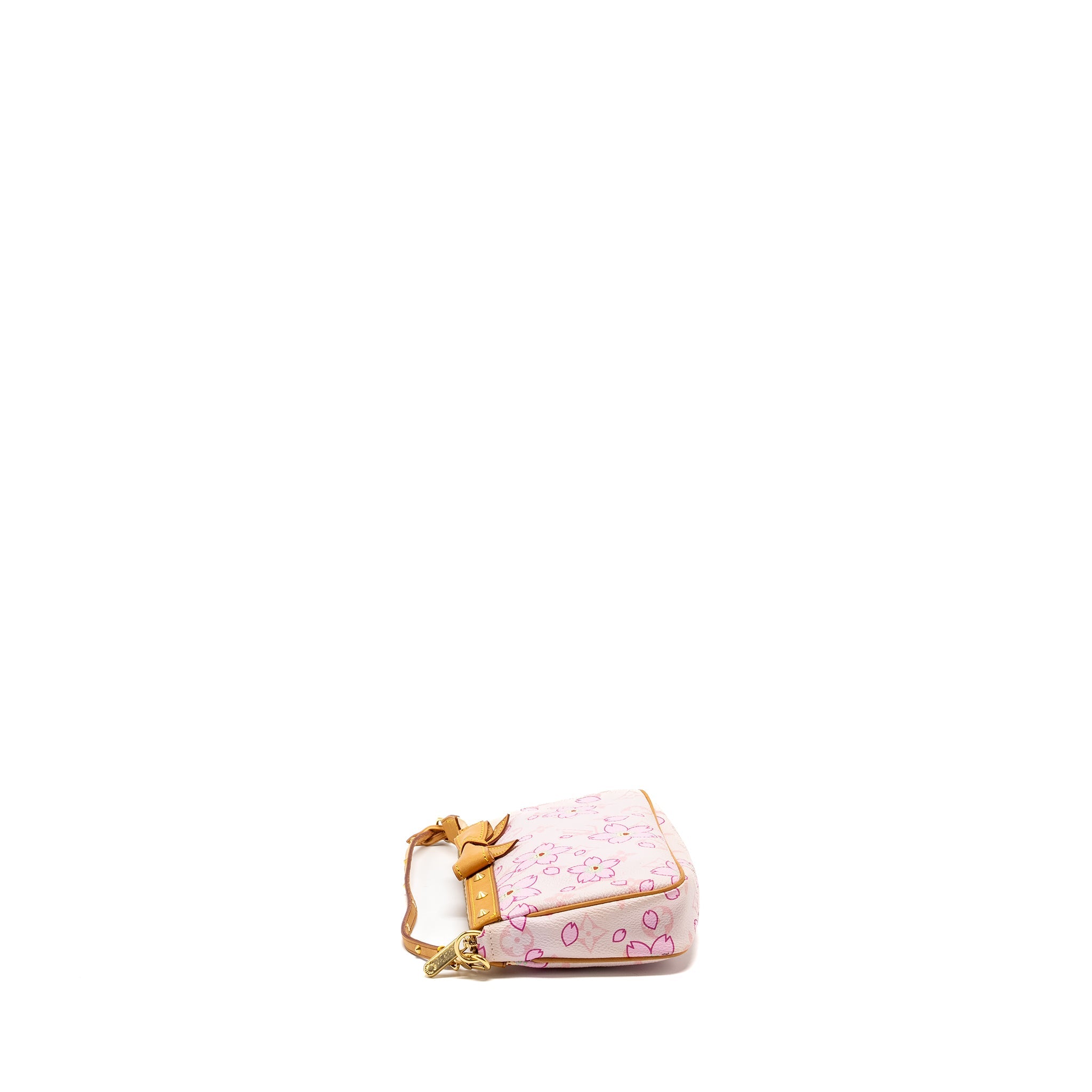 AAA Replica Louis Vuitton LV POCHETTE ACCESSORIES MURAKAMI CHERRY BLOSSOM PINK GHW