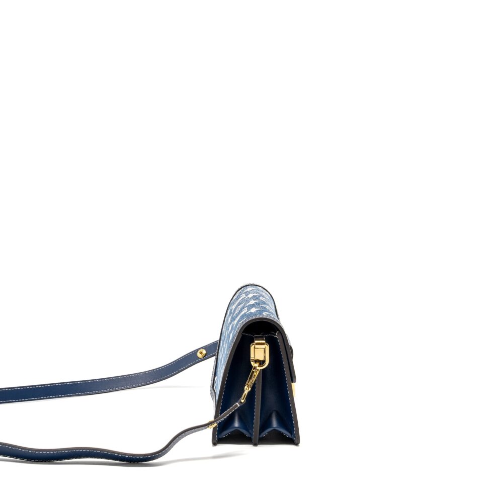 AAA Replica Louis Vuitton LV MINI DAUPHINE DENIM BLUE GHW