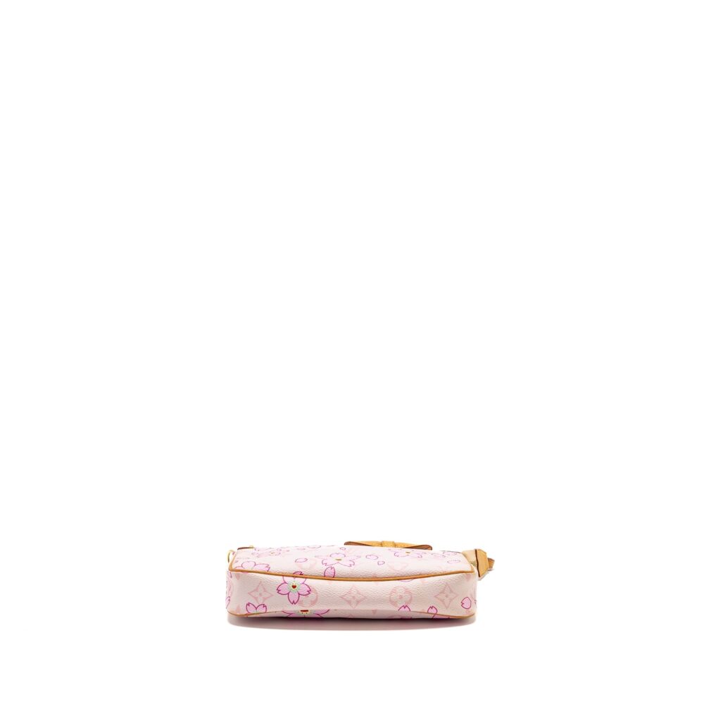 AAA Replica Louis Vuitton LV POCHETTE ACCESSORIES MURAKAMI CHERRY BLOSSOM PINK GHW