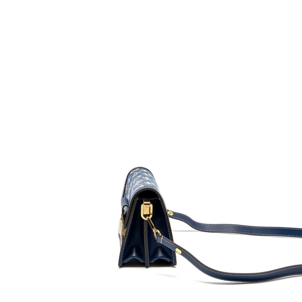 AAA Replica Louis Vuitton LV MINI DAUPHINE DENIM BLUE GHW