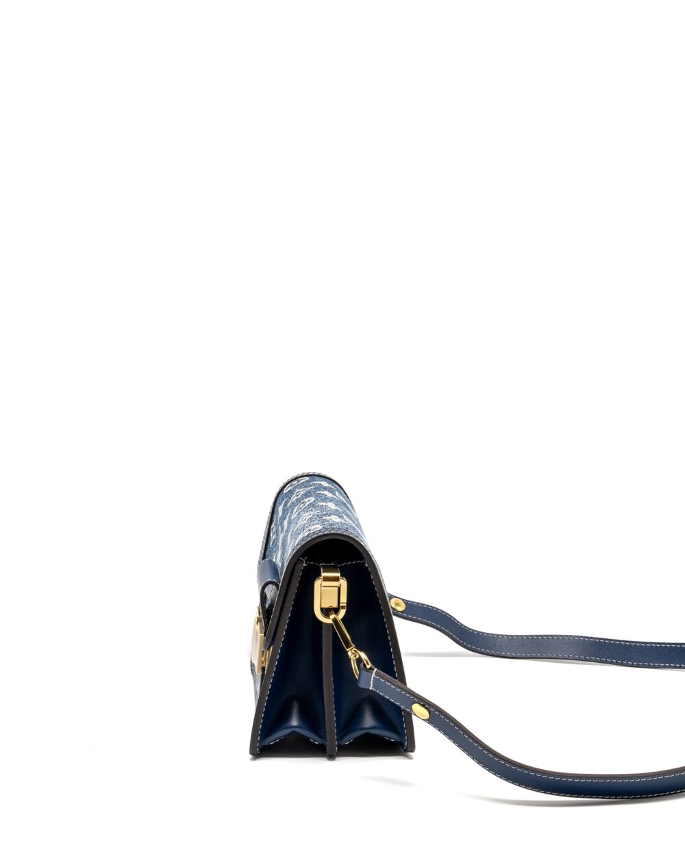 AAA Replica Louis Vuitton LV MINI DAUPHINE DENIM BLUE GHW