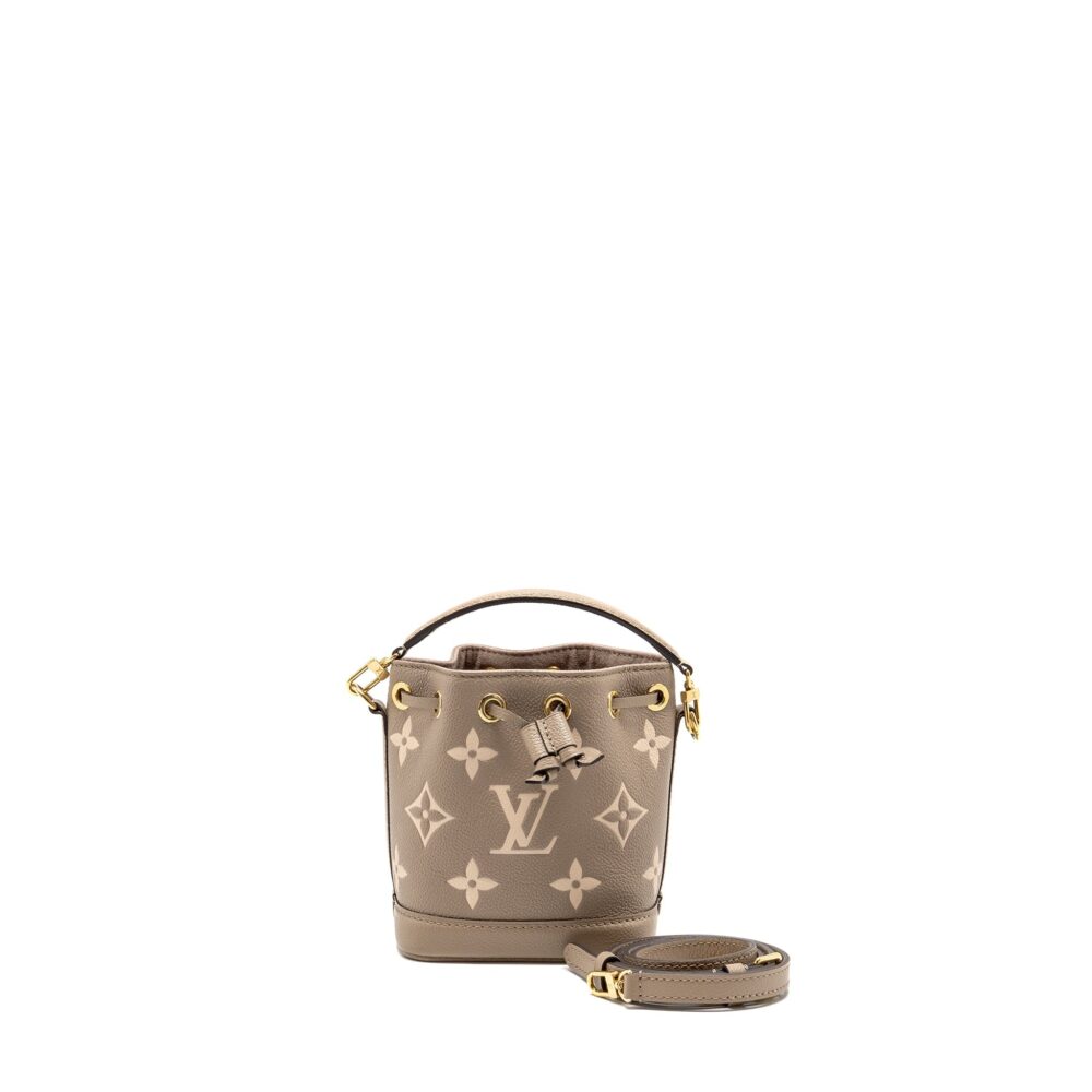 AAA Replica Louis Vuitton LV NANO NOE MONOGRAM EMPREINTE CALFSKIN LEATHER GREY GHW