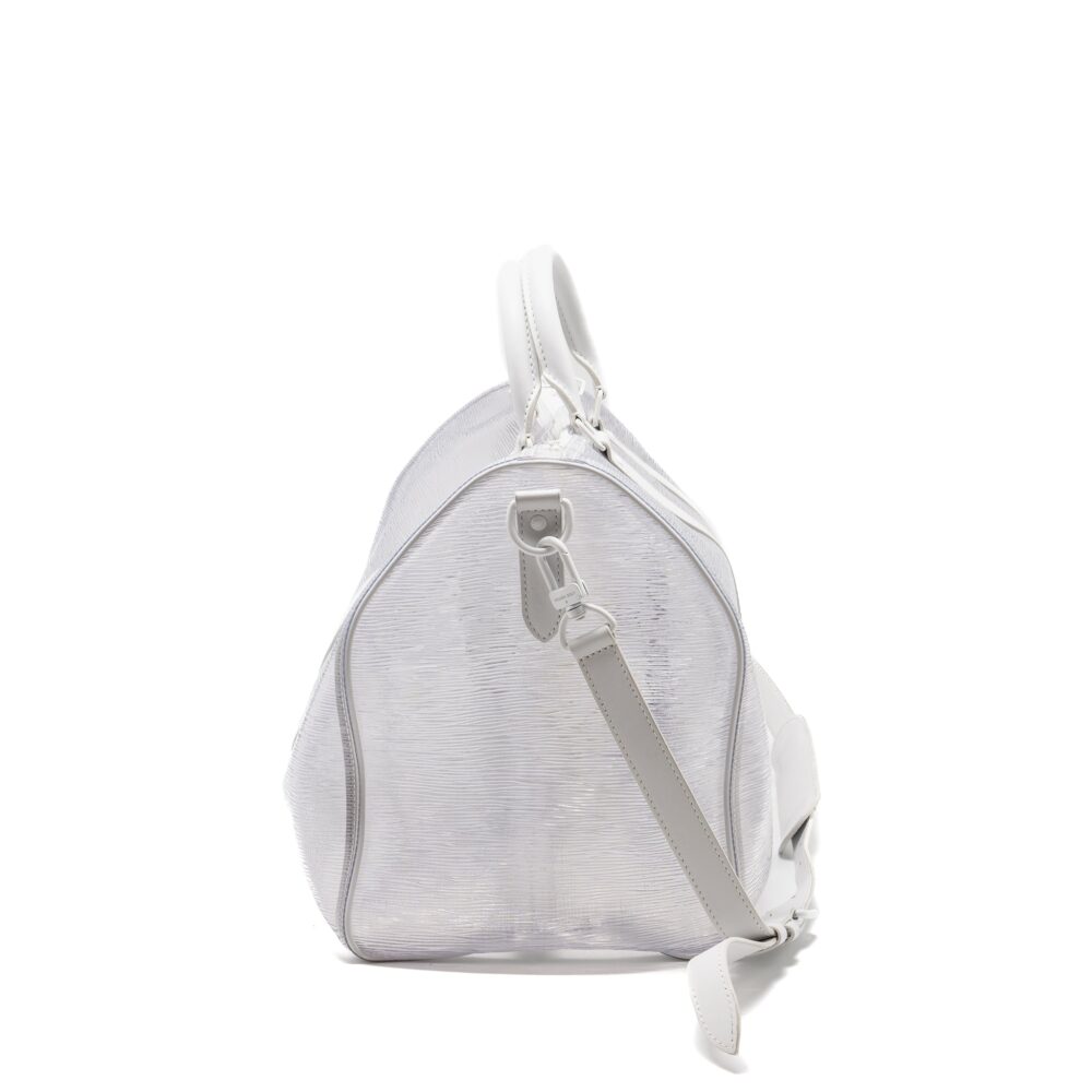 AAA Replica Louis Vuitton LV WAVY KEEPALL 50 EPI PLAGE WHITE