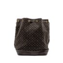 AAA Replica Louis Vuitton LV LIN NOE BAG FABRIC / LEATHER EBENE GHW