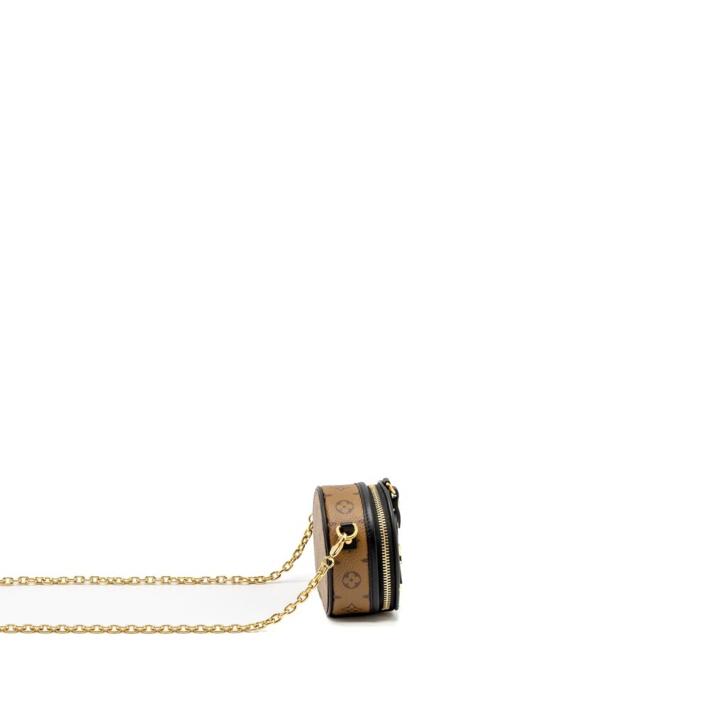 AAA Replica Louis Vuitton LV BOITE CHAPEAU NECKLACE/MINI CHAIN BAG MONOGRAM REVERSE CANVAS GHW