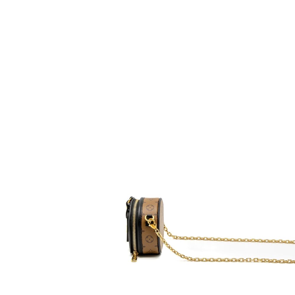 AAA Replica Louis Vuitton LV BOITE CHAPEAU NECKLACE/MINI CHAIN BAG MONOGRAM REVERSE CANVAS GHW