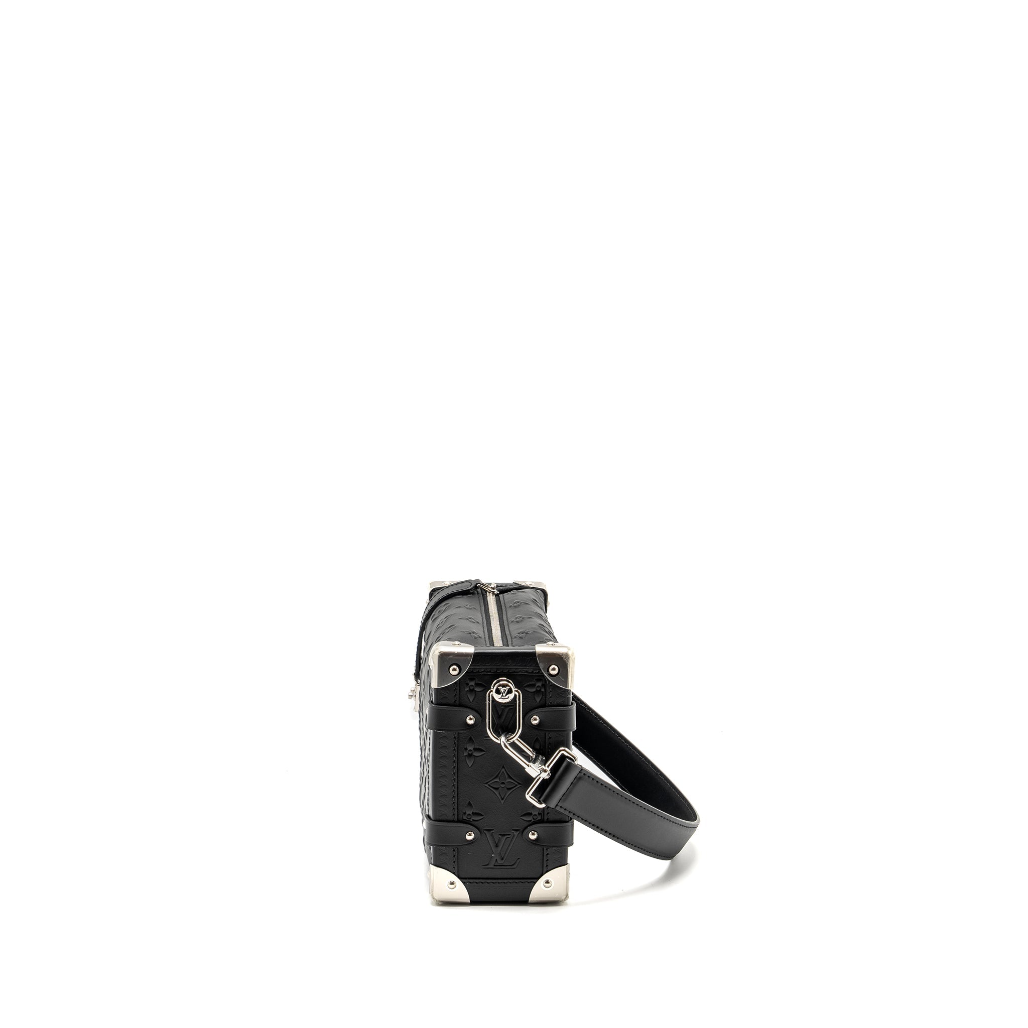 AAA Replica Louis Vuitton LV SIDE TRUNK MONOGRAM DEBOSSED CALFSKIN BLACK SHW