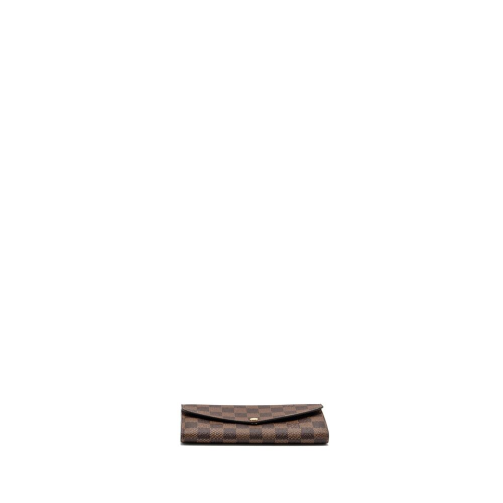 AAA Replica Louis Vuitton LV SARAH WALLET DAMIER EBENE / ROSE BALLERINE