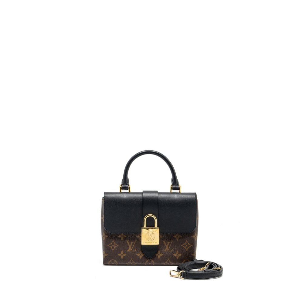 AAA Replica Louis Vuitton LV LOCKY BB MONOGRAM CANVAS/LEATHER BLACK GHW