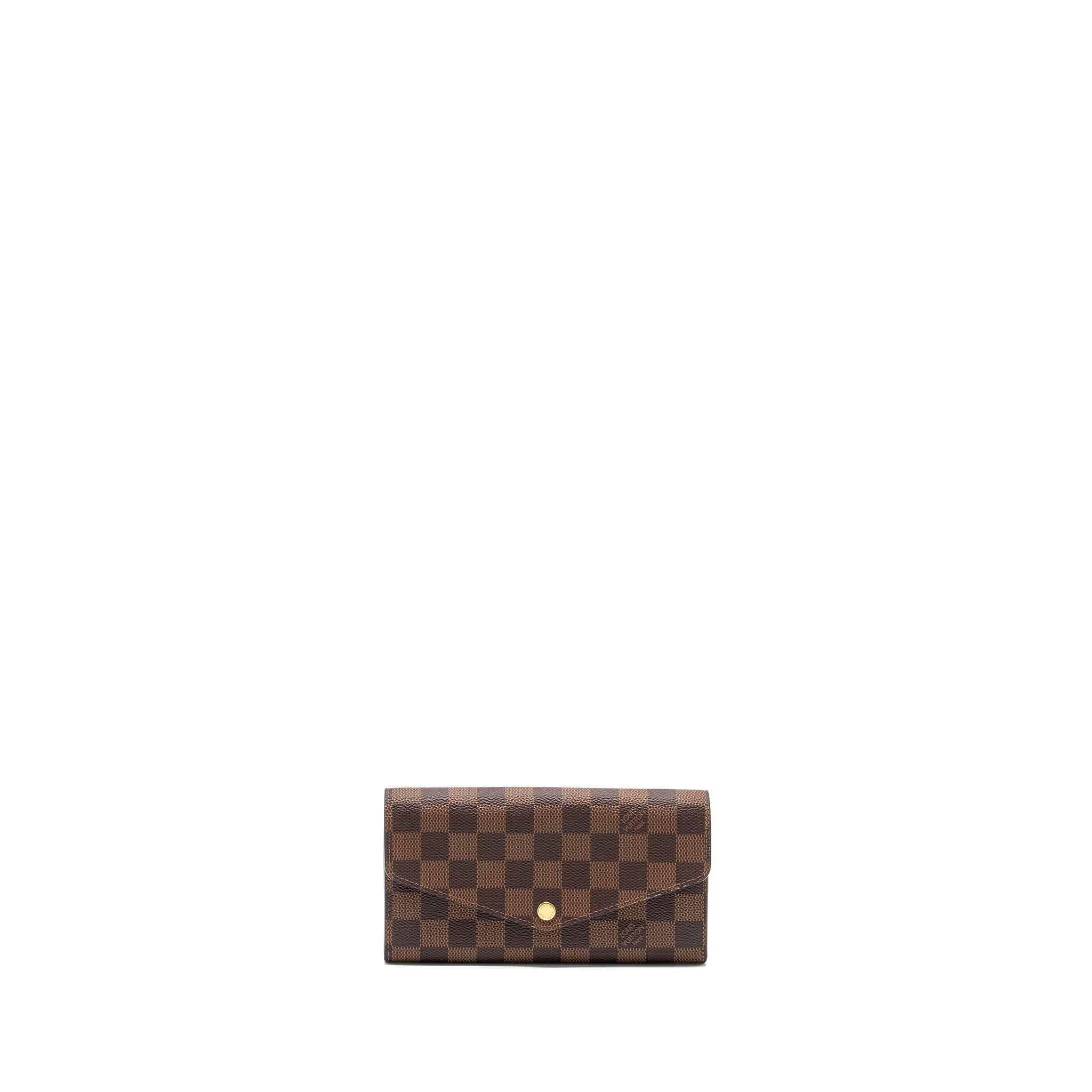 AAA Replica Louis Vuitton LV SARAH WALLET DAMIER EBENE / ROSE BALLERINE