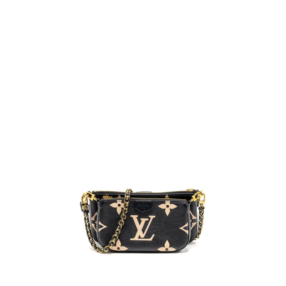 AAA Replica Louis Vuitton LV MULTI POCHETTE ACCESSORIES BICOLOUR MONOGRAM EMPREINTE GHW