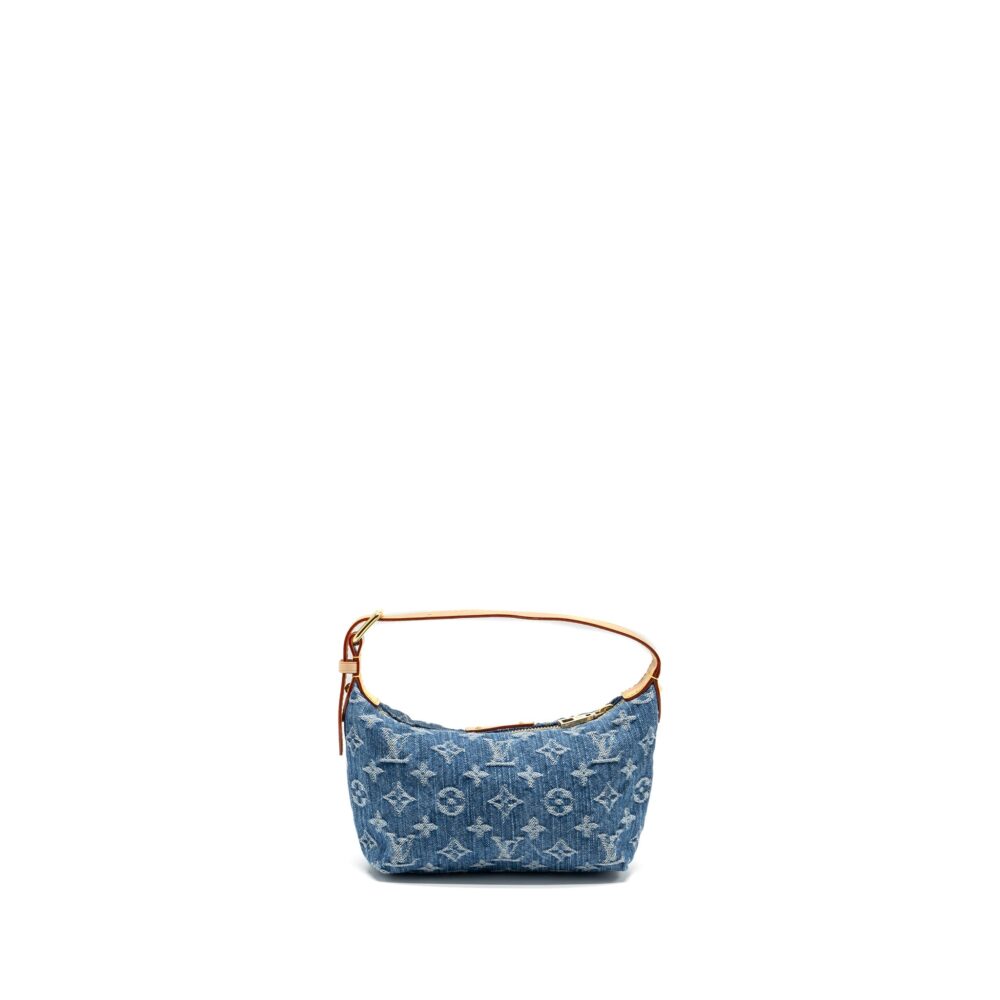 AAA Replica Louis Vuitton LV HILLS POCHETTE MONOGRAM DENIM BLUE GHW