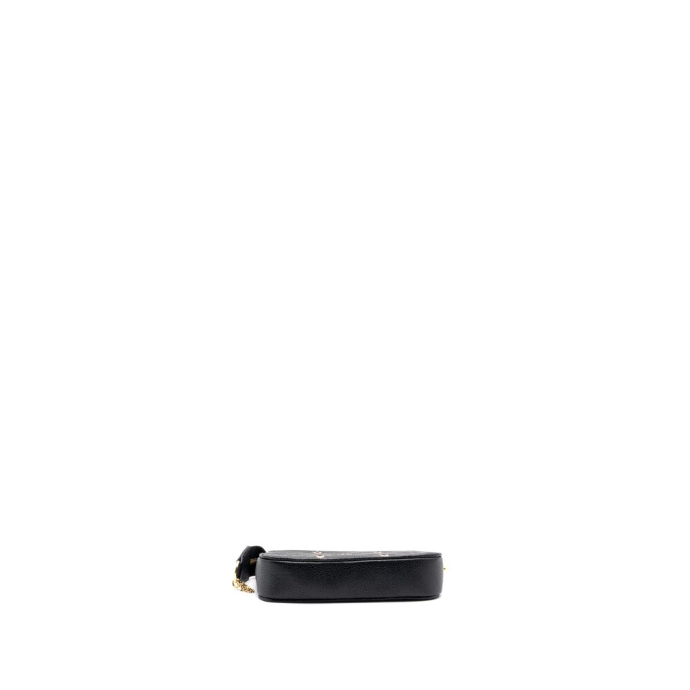 AAA Replica Louis Vuitton LV MINI POCHETTE ACCESSORIES MONOGRAM EMPREINTE BLACK/ BEIGE GHW