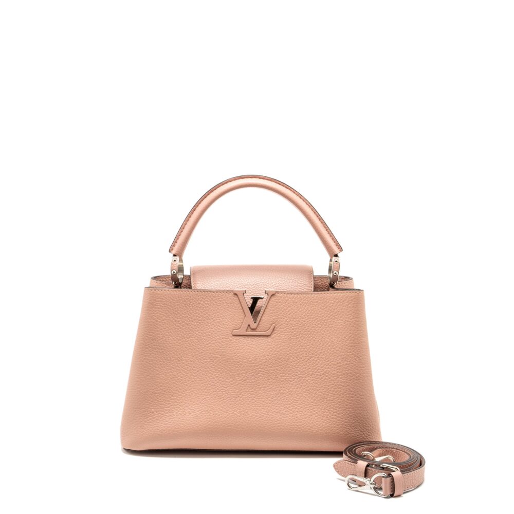 AAA Replica Louis Vuitton LV CAPUCINES MM TAURILLON PINK SHW
