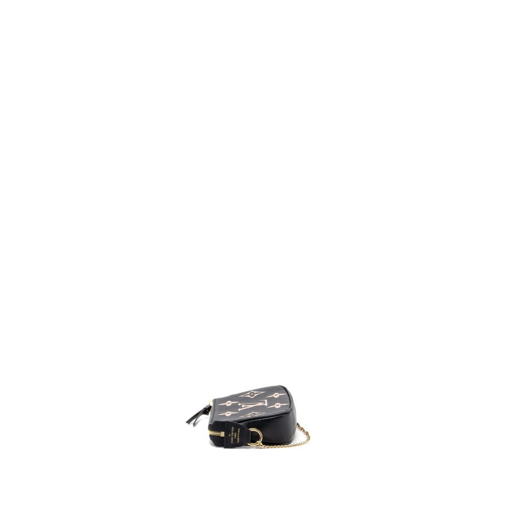 AAA Replica Louis Vuitton LV MINI POCHETTE ACCESSORIES MONOGRAM EMPREINTE BLACK/ BEIGE GHW