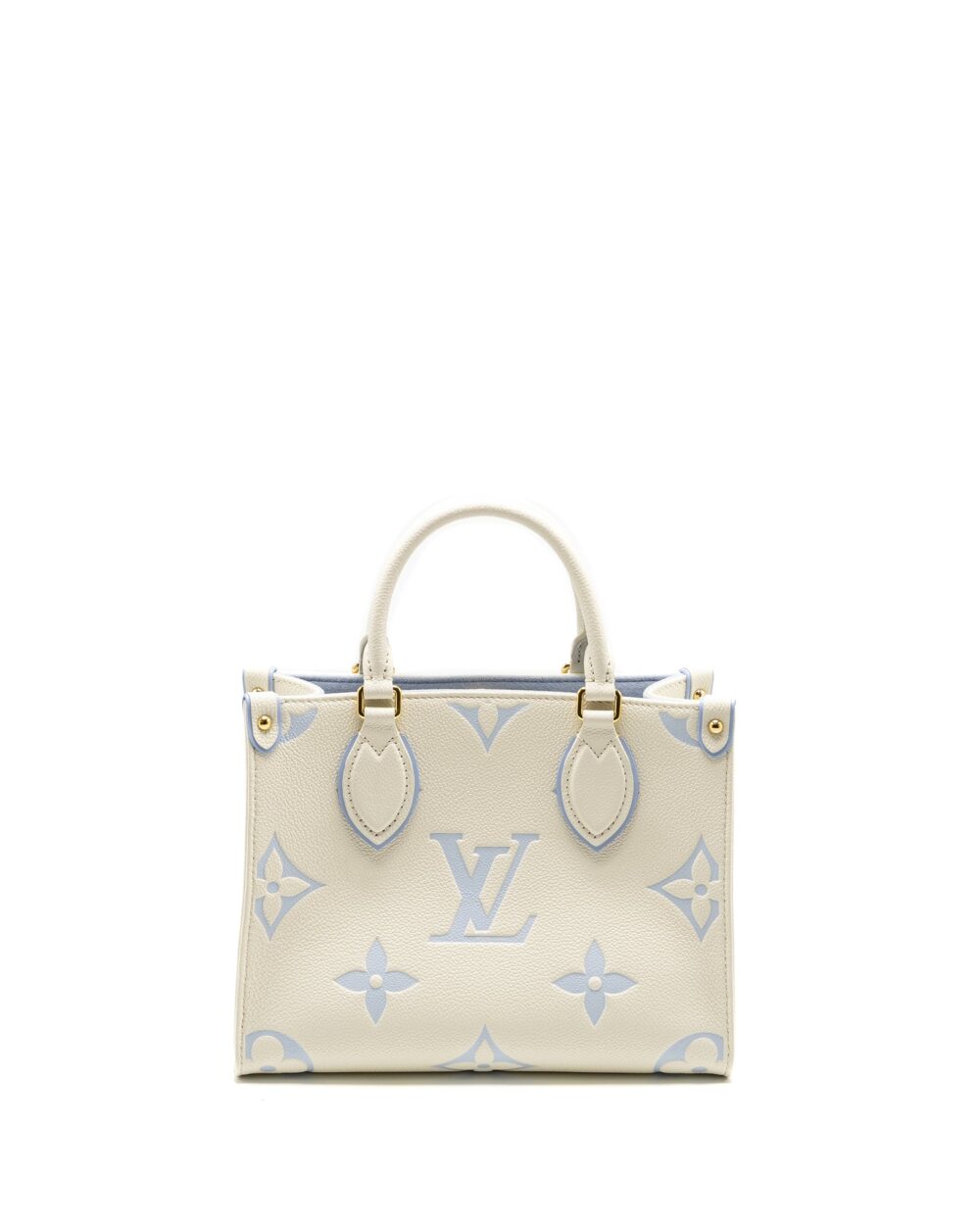 AAA Replica Louis Vuitton LV ONTHEGO PM BICOLOUR MONOGRAM EMPREINTE LATTE/CANDY BLUE GHW