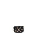 AAA Replica Louis Vuitton LV MINI POCHETTE ACCESSORIES MONOGRAM EMPREINTE BLACK/ BEIGE GHW