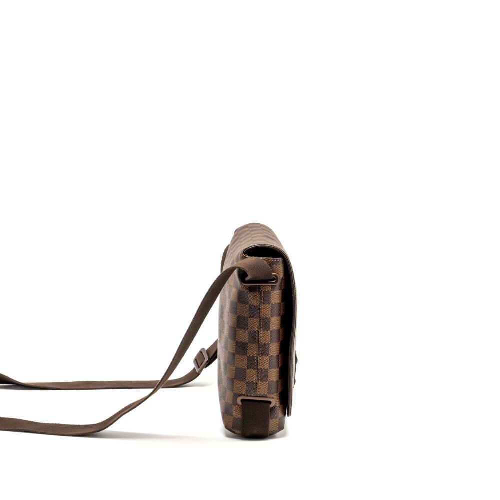 AAA Replica Louis Vuitton LV BROOKLYN PM MESSENGER BAG DAMIER EBENE CANVAS BROWN HARDWARE