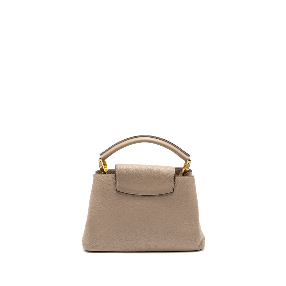 AAA Replica Louis Vuitton LV CAPUCINES BB TAURILLON LIGHT GREY GHW