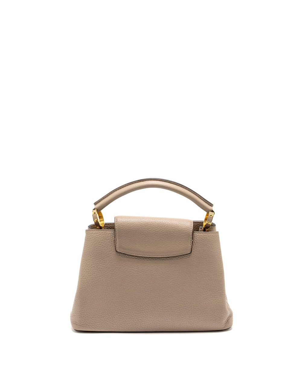 AAA Replica Louis Vuitton LV CAPUCINES BB TAURILLON LIGHT GREY GHW