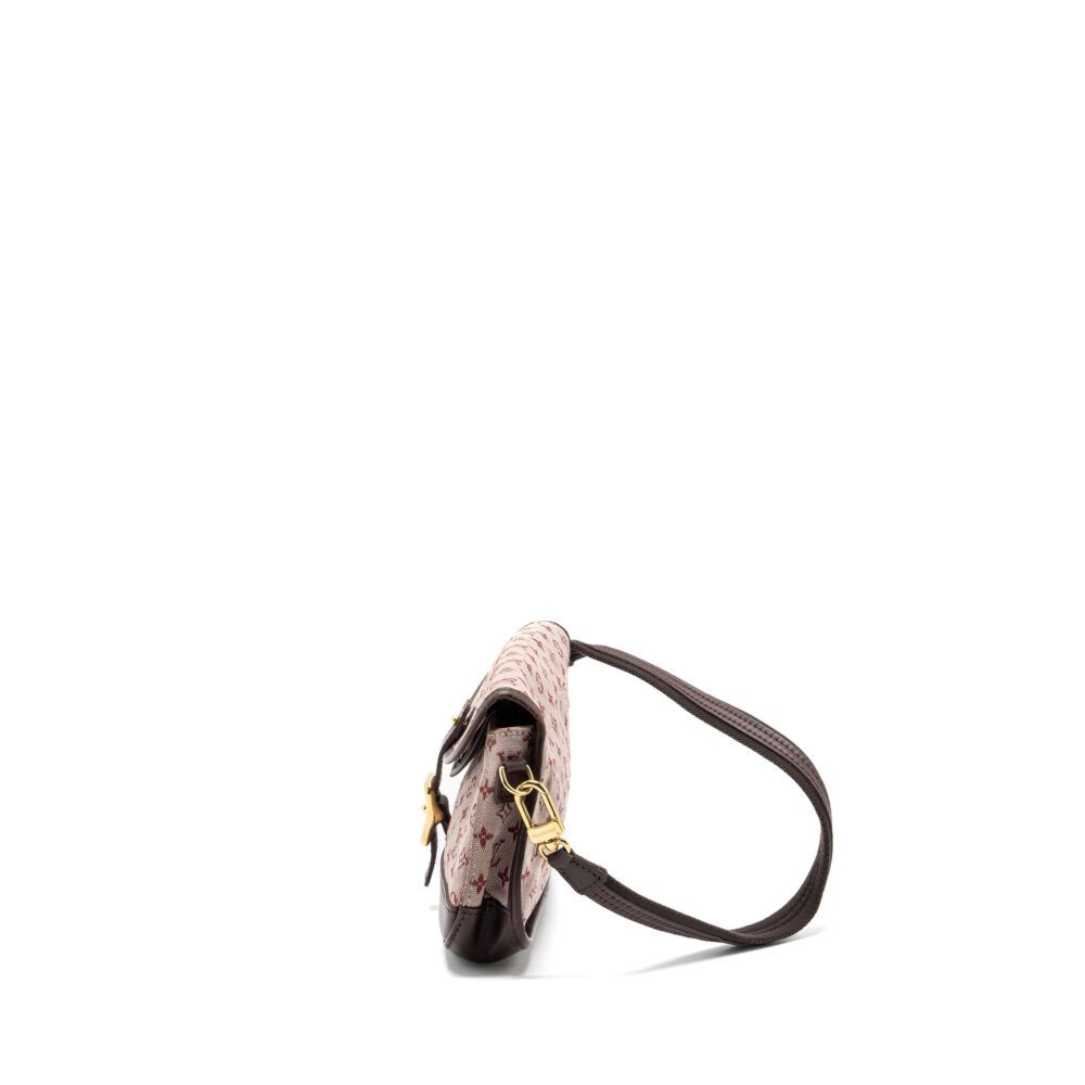 AAA Replica Louis Vuitton LV VINTAGE FLAP SHOULDER BAG FABRIC / LEATHER DARK PINK GHW