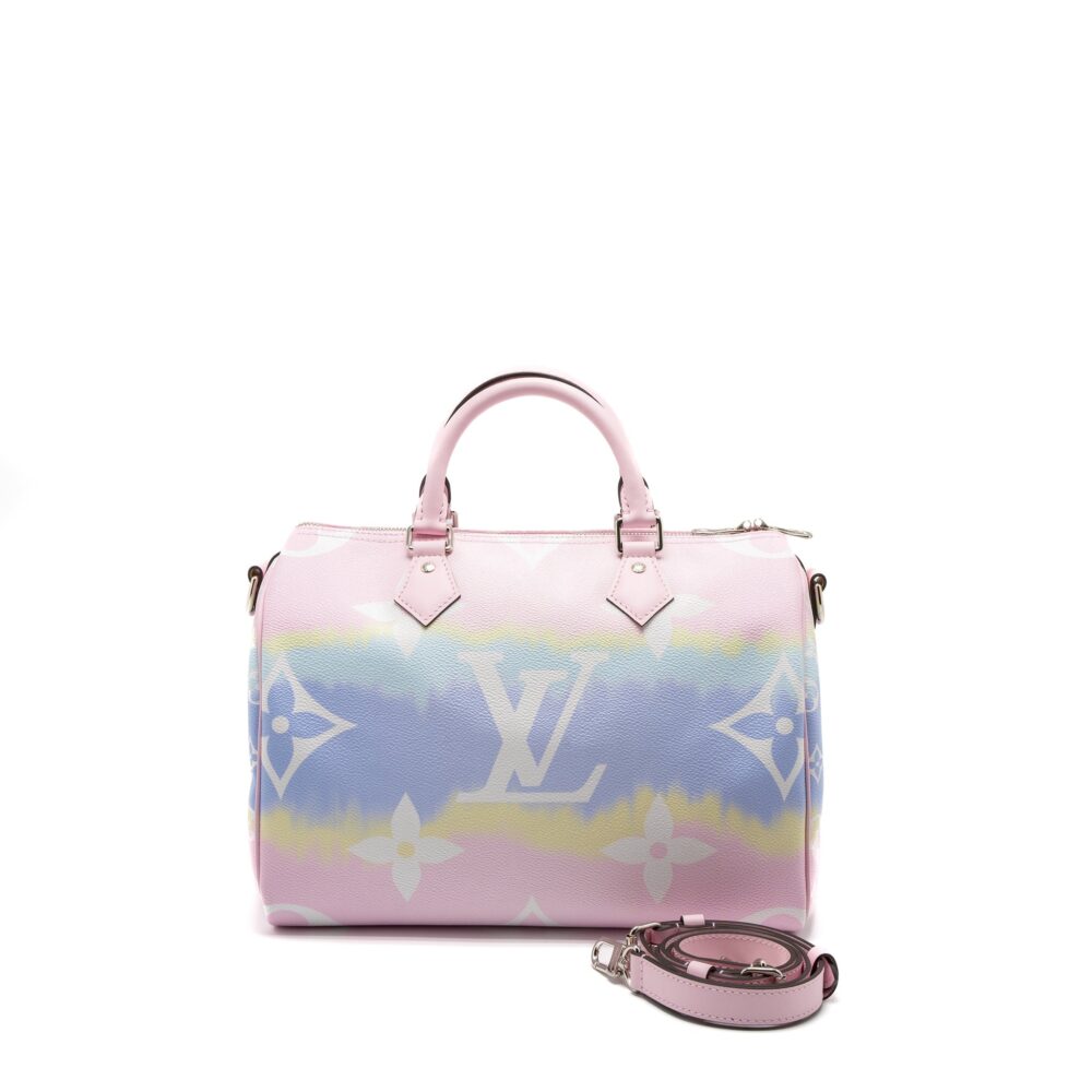 AAA Replica Louis Vuitton LV SPEEDY BANDOULIERE 30 MONOGRAM ESCAL GIANT CANVAS PASTEL PINK SHW