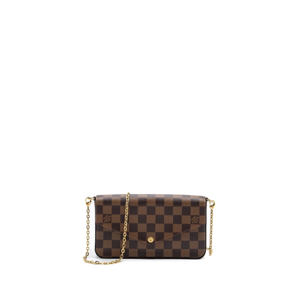 AAA Replica Louis Vuitton LV FELICIE POCHETTE DAMIER EBENE CANVAS GHW