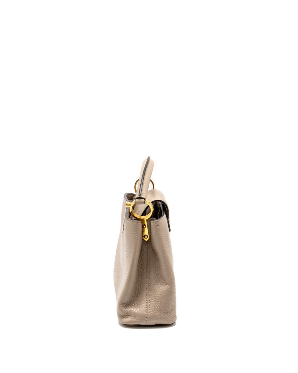 AAA Replica Louis Vuitton LV CAPUCINES BB TAURILLON LIGHT GREY GHW