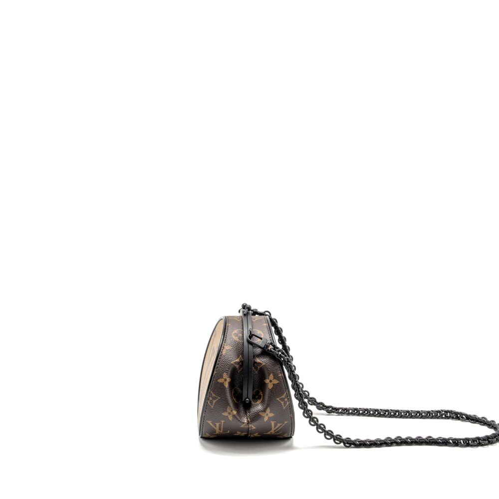 AAA Replica Louis Vuitton LV BOURSICOT CHAIN BAG REVERSE MONOGRAM CANVAS/LEATHER BLACK HARDWARE