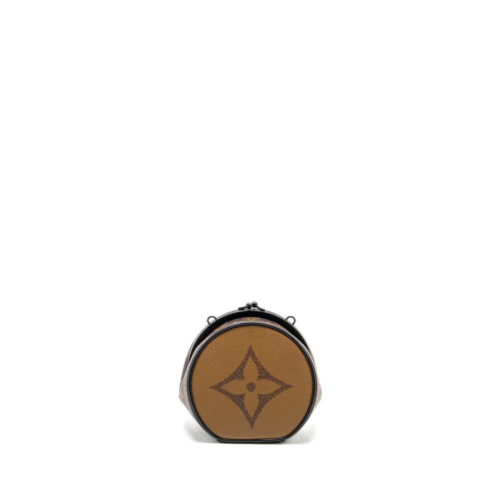 AAA Replica Louis Vuitton LV BOURSICOT CHAIN BAG REVERSE MONOGRAM CANVAS/LEATHER BLACK HARDWARE