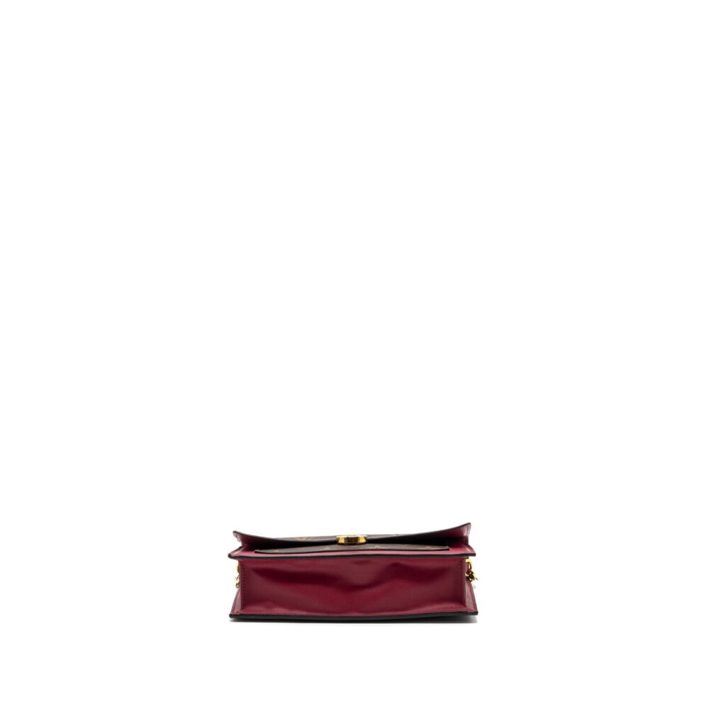 AAA Replica Louis Vuitton LV FLORE CHAIN WALLET MONOGRAM CANVAS/ DARK RED GHW