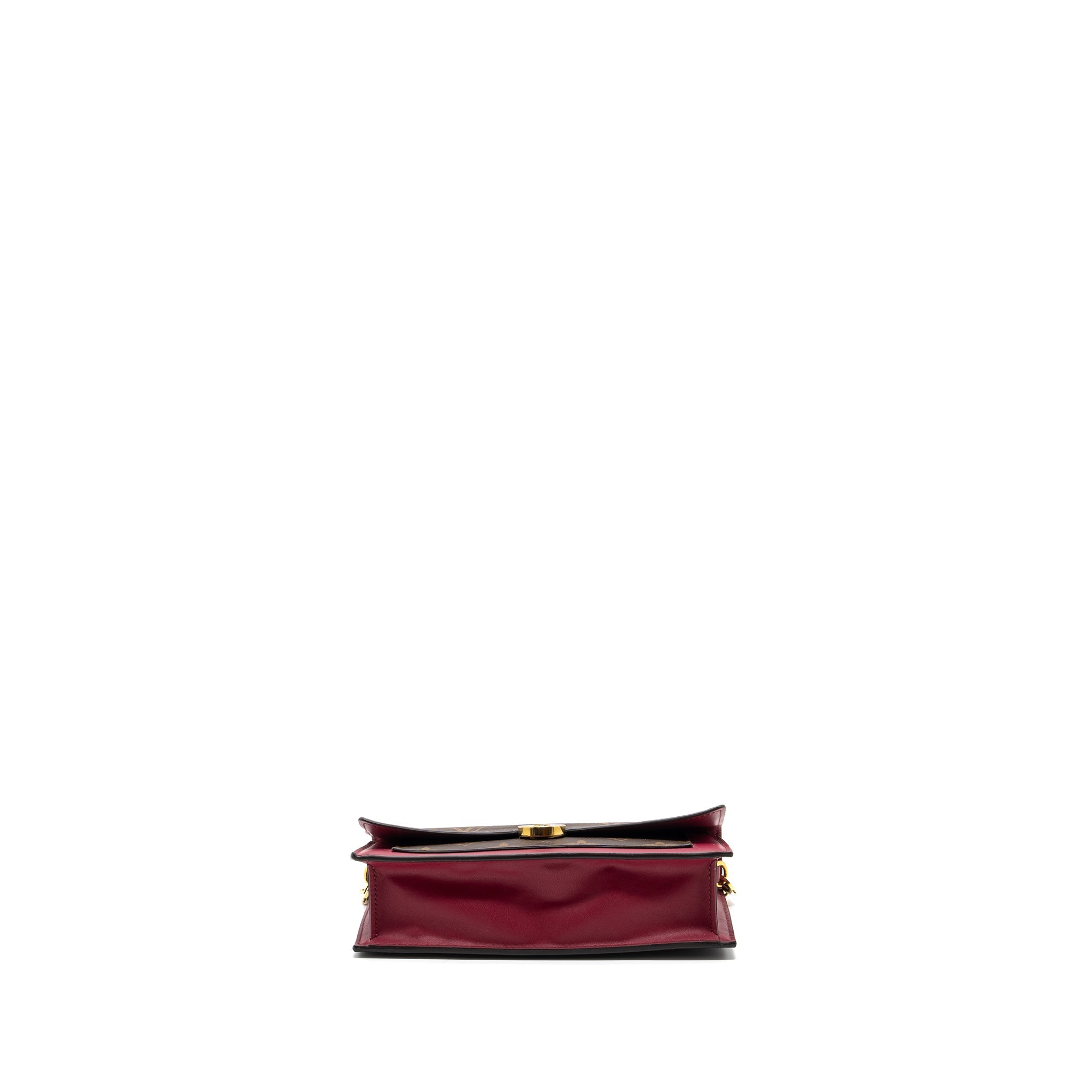 AAA Replica Louis Vuitton LV FLORE CHAIN WALLET MONOGRAM CANVAS/ DARK RED GHW