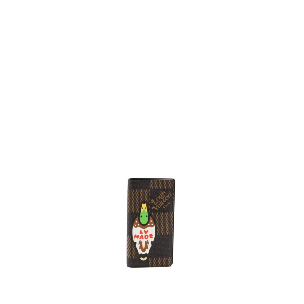 AAA Replica Louis Vuitton LV X NIGO BRAZZA LONG WALLET LIMITED EDITION GIANT DAMIER EBENE COATED CANVAS BLACK HARDWARE