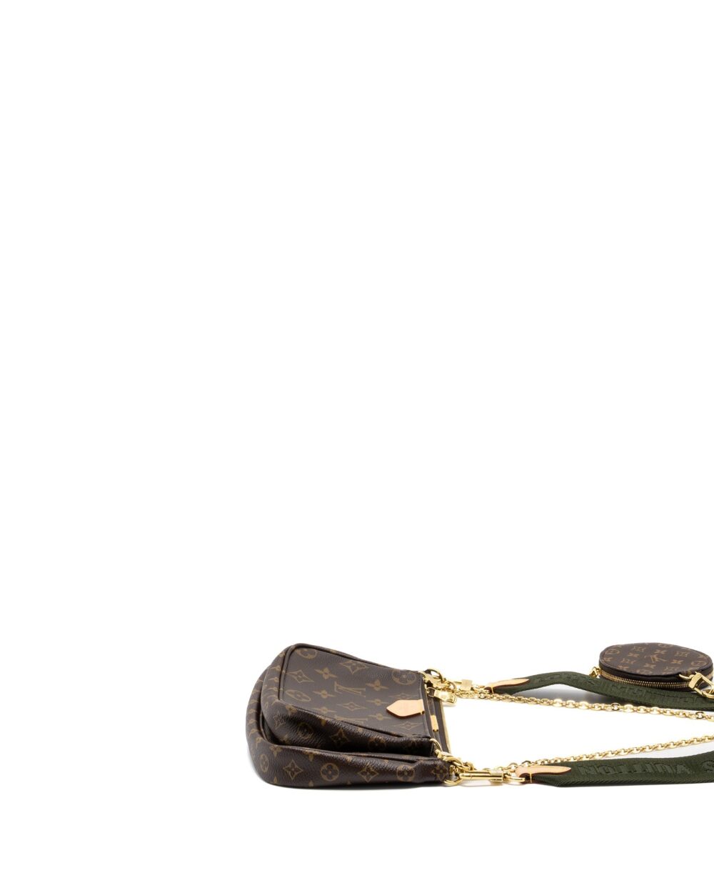 AAA Replica Louis Vuitton LV MULTI POCHETTE MONOGRAM CANVAS KHAKI STRAP GHW