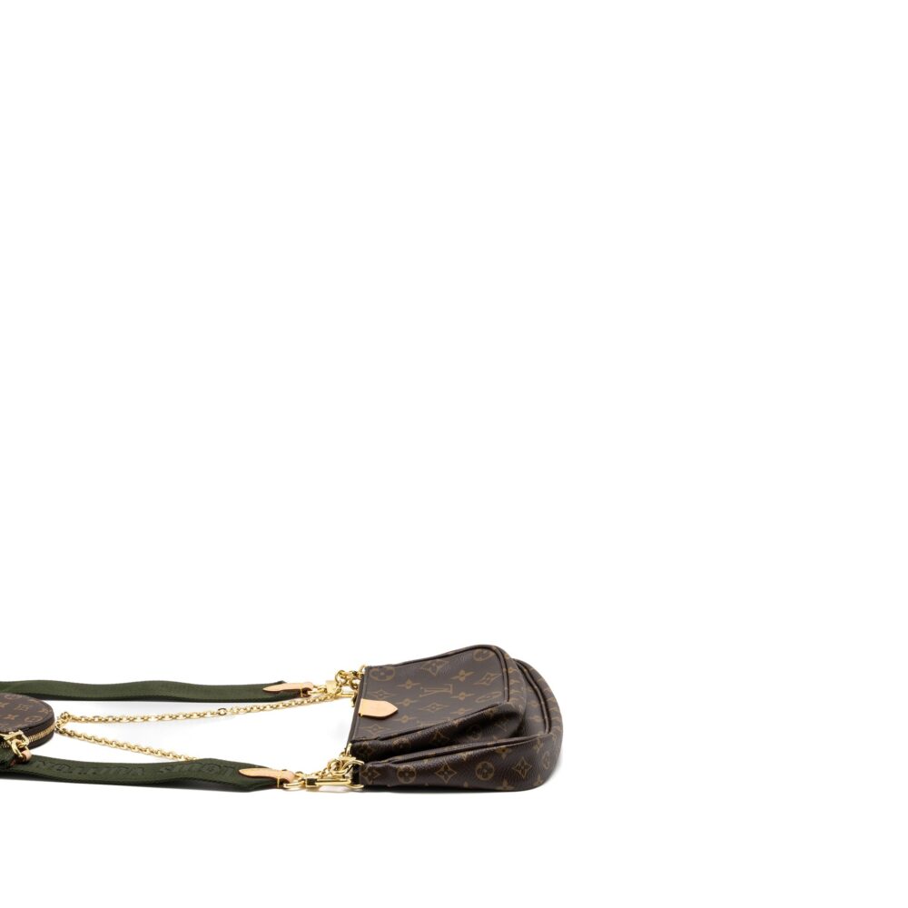 AAA Replica Louis Vuitton LV MULTI POCHETTE MONOGRAM CANVAS KHAKI STRAP GHW