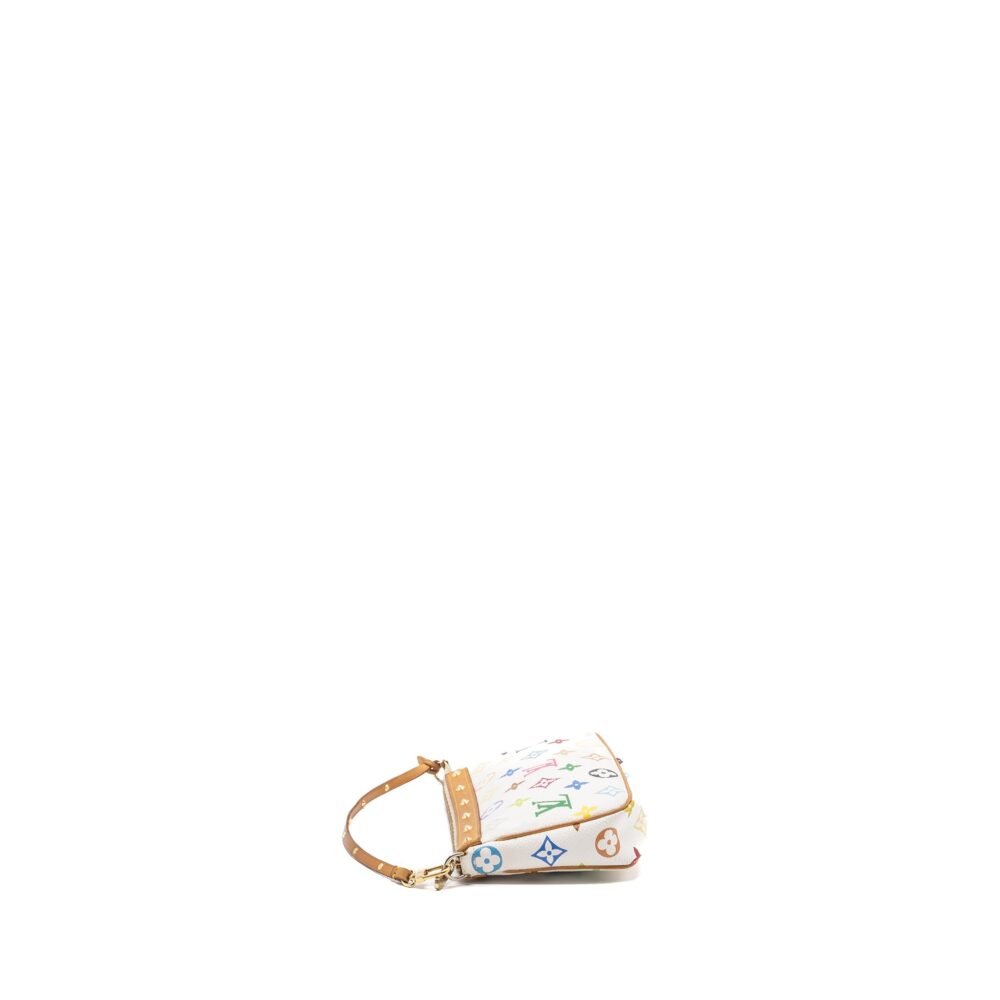 AAA Replica Louis Vuitton LV VINTAGE POCHETTE ACCESSORIES MULTICOLOUR MONOGRAM CANVAS WHITE GHW
