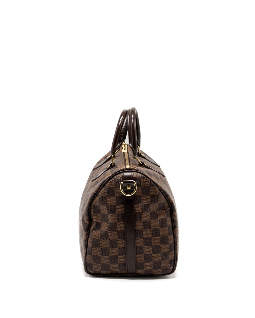 AAA Replica Louis Vuitton LV SPEEDY 30 BANDOULIERE DAMIER EBENE CANVAS GHW