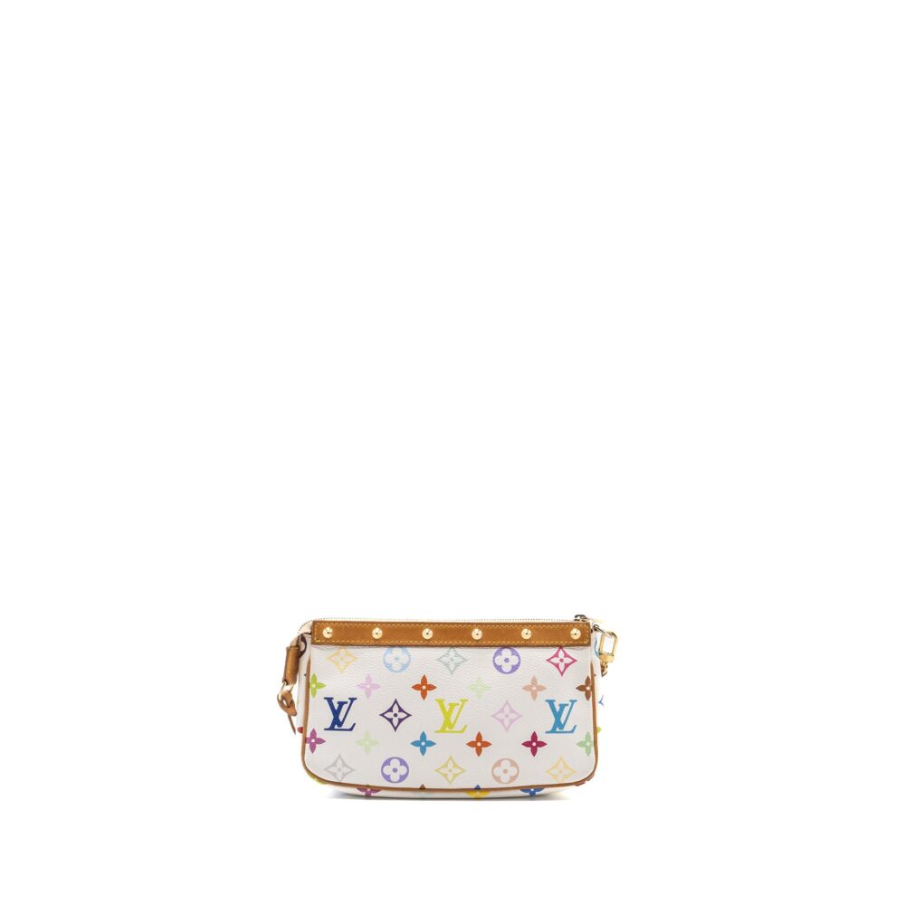 AAA Replica Louis Vuitton LV VINTAGE POCHETTE ACCESSORIES MULTICOLOUR MONOGRAM CANVAS WHITE GHW
