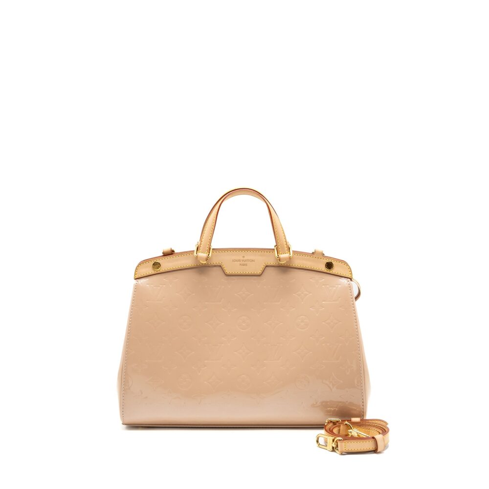 AAA Replica Louis Vuitton LV BREA MM PATENT LEATHER BEIGE GHW
