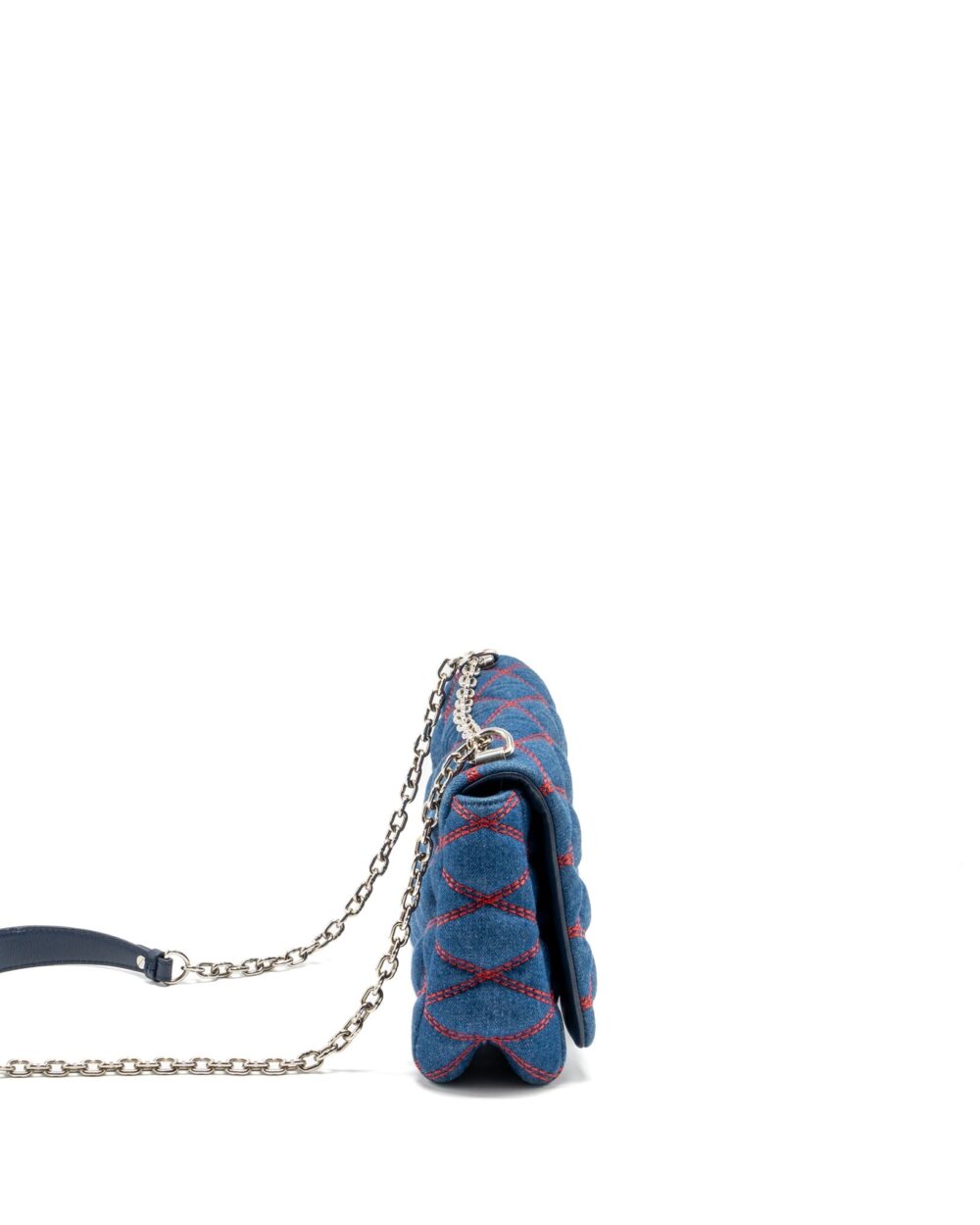 AAA Replica Louis Vuitton LV MALLETAHE GO-14 MM BAG DENIM/LEATHER BLUE/RED SHW 