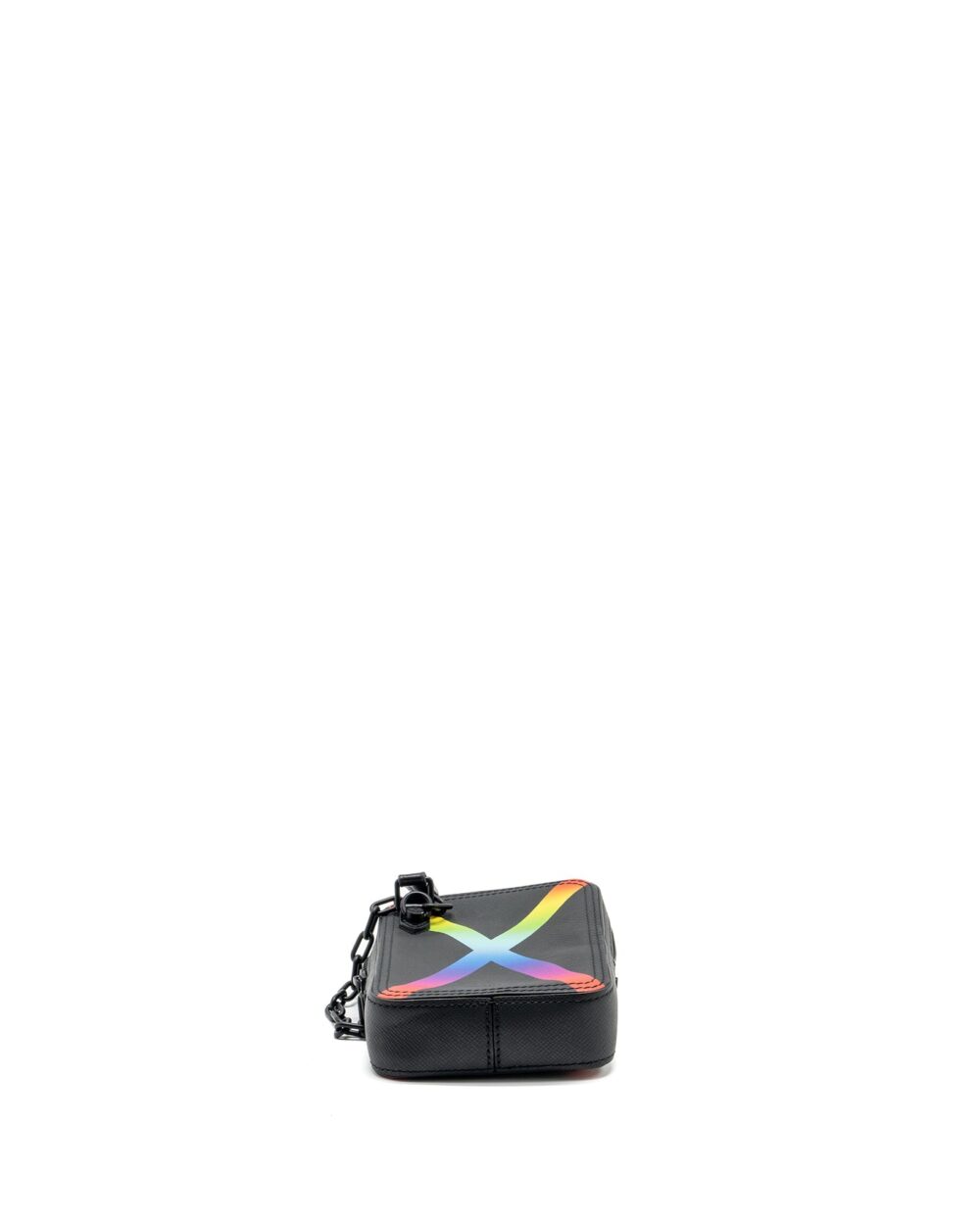 AAA Replica Louis Vuitton LV DANUBE MESSENGER BAG TAIGA BLACK/RAINBOW BLACK HARDWARE
