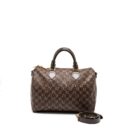 AAA Replica Louis Vuitton LV SPEEDY 30 BANDOULIERE DAMIER EBENE CANVAS GHW